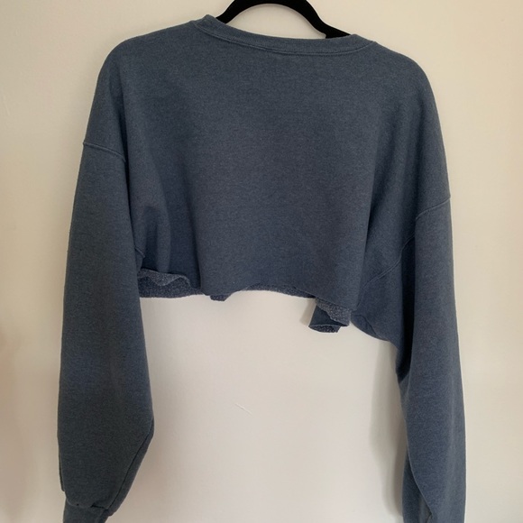 Blue Champion Cropped Crew Neck Sweatshirt - Picture 5 of 6